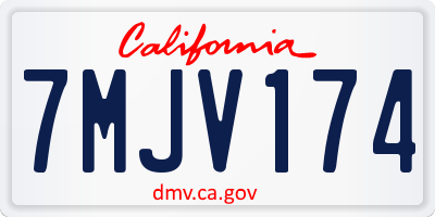 CA license plate 7MJV174