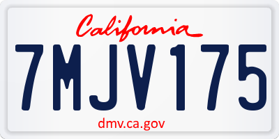 CA license plate 7MJV175