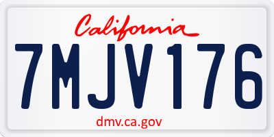 CA license plate 7MJV176