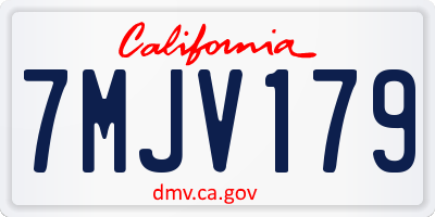 CA license plate 7MJV179