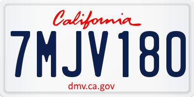 CA license plate 7MJV180