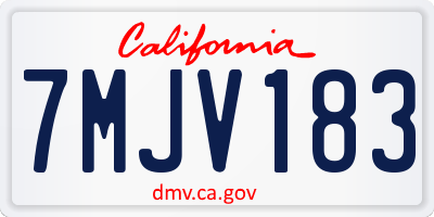 CA license plate 7MJV183