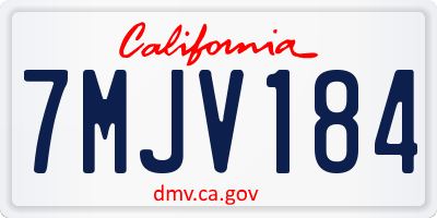 CA license plate 7MJV184