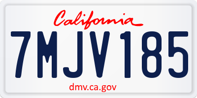 CA license plate 7MJV185