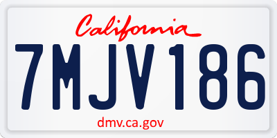 CA license plate 7MJV186