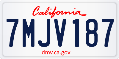 CA license plate 7MJV187