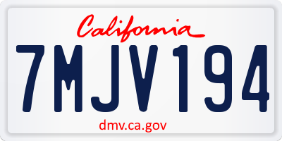 CA license plate 7MJV194