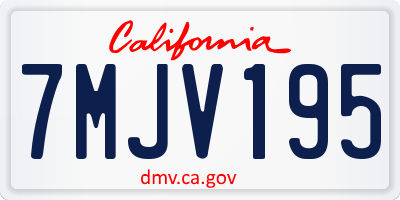 CA license plate 7MJV195