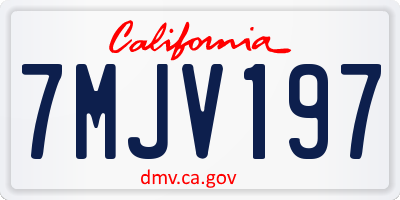 CA license plate 7MJV197