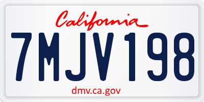 CA license plate 7MJV198