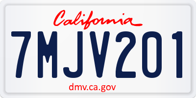 CA license plate 7MJV201