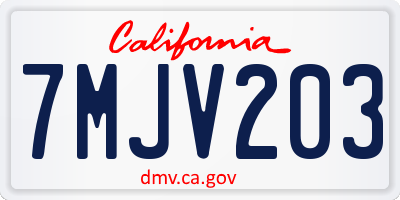 CA license plate 7MJV203