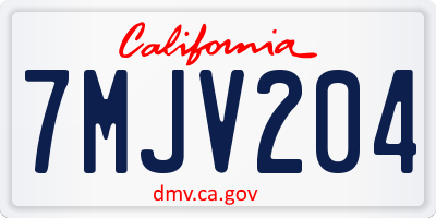 CA license plate 7MJV204