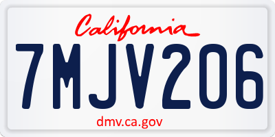 CA license plate 7MJV206