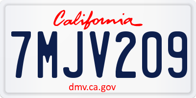 CA license plate 7MJV209