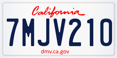 CA license plate 7MJV210