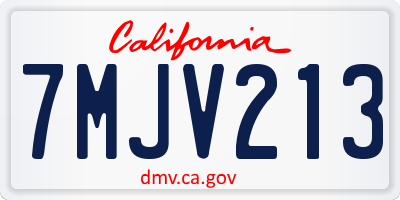CA license plate 7MJV213