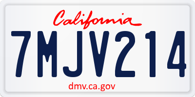 CA license plate 7MJV214