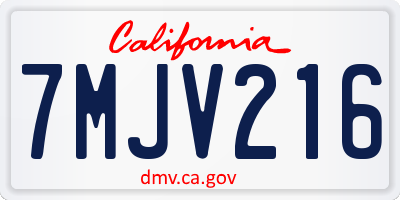 CA license plate 7MJV216