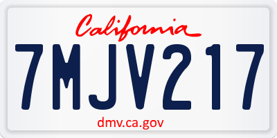 CA license plate 7MJV217