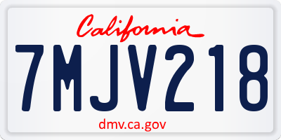 CA license plate 7MJV218