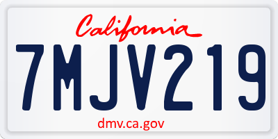 CA license plate 7MJV219