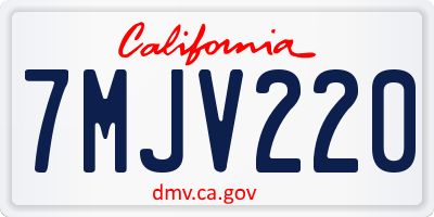 CA license plate 7MJV220