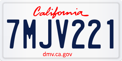 CA license plate 7MJV221