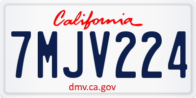 CA license plate 7MJV224