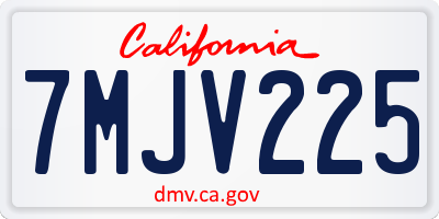 CA license plate 7MJV225