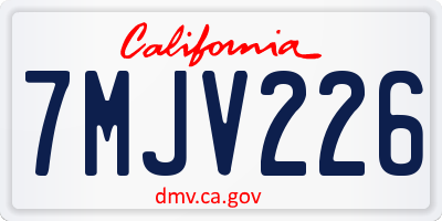 CA license plate 7MJV226