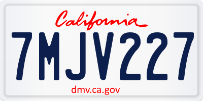 CA license plate 7MJV227