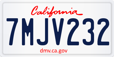 CA license plate 7MJV232