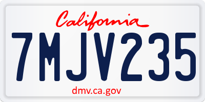 CA license plate 7MJV235
