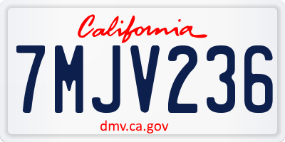 CA license plate 7MJV236