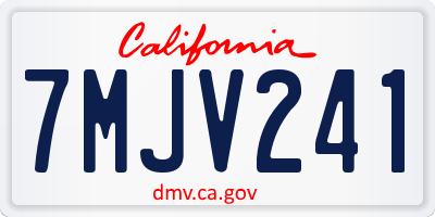 CA license plate 7MJV241