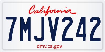 CA license plate 7MJV242