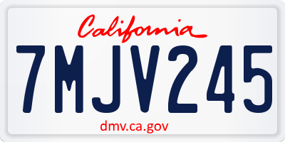 CA license plate 7MJV245