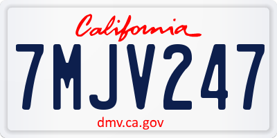 CA license plate 7MJV247