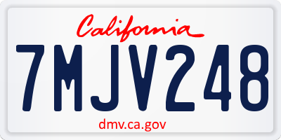 CA license plate 7MJV248