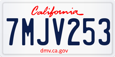 CA license plate 7MJV253