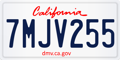 CA license plate 7MJV255