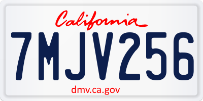 CA license plate 7MJV256