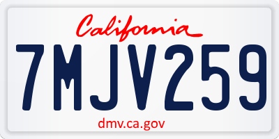 CA license plate 7MJV259