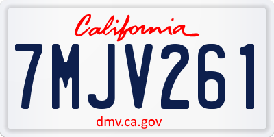 CA license plate 7MJV261