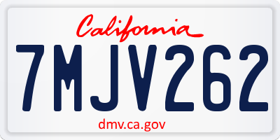 CA license plate 7MJV262