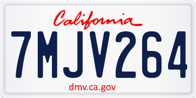 CA license plate 7MJV264