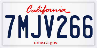 CA license plate 7MJV266