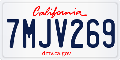 CA license plate 7MJV269