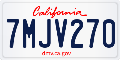 CA license plate 7MJV270